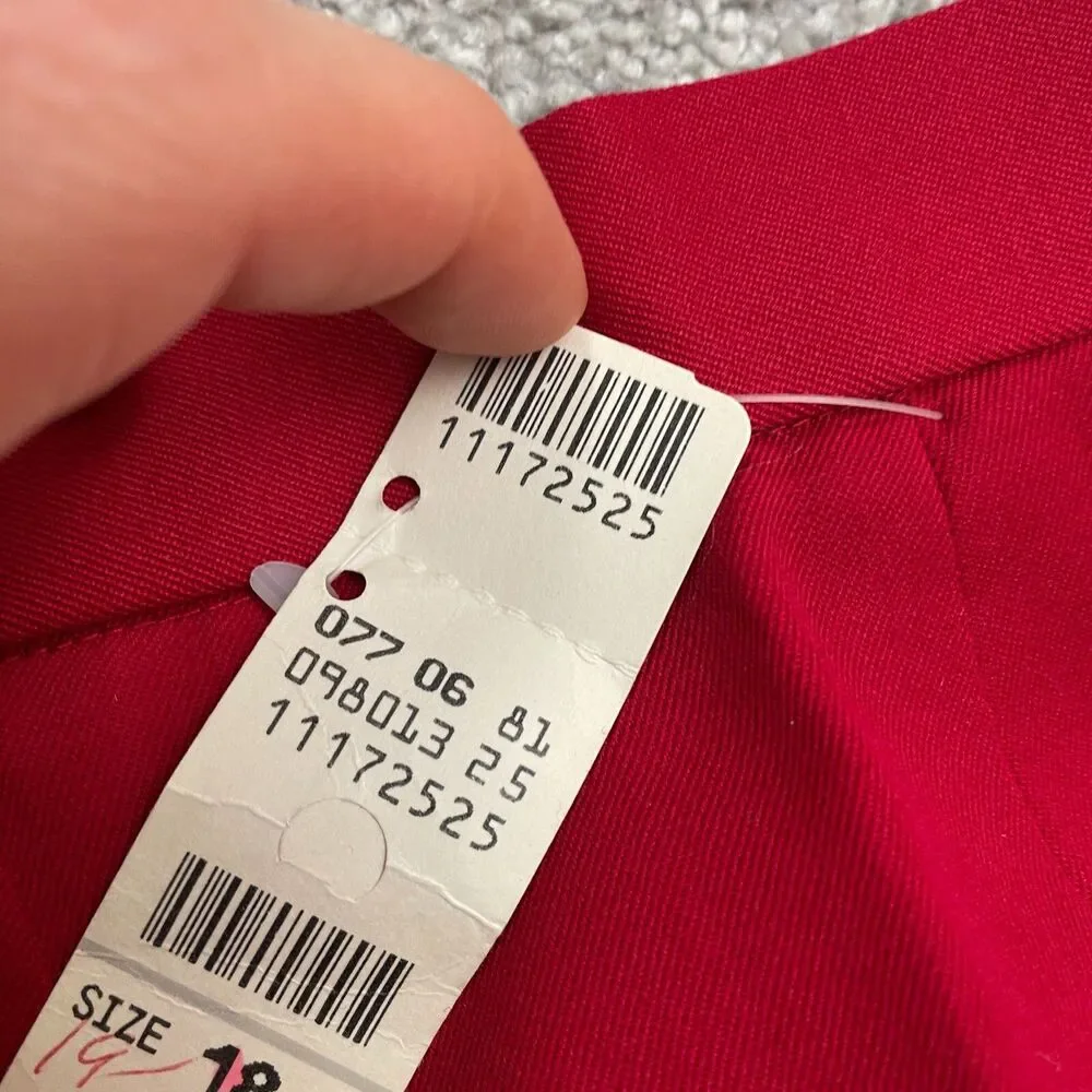 Talbots Vintage Y2K 90's Wool Pencil Straight Skirt Womens 18 Red Lined NWT New
